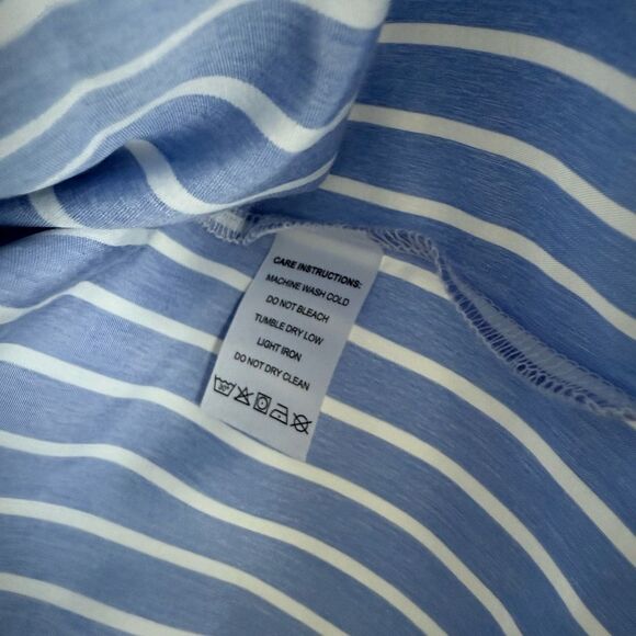 Women’s Medium Blue White Striped Dress New - Picture 3 of 5